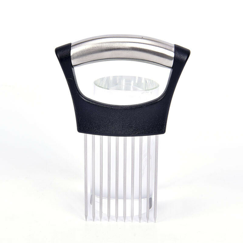 Stainless Steel Onion Cutter Onion Holder Fork Vegetable Slicer Tomato NeedleDD