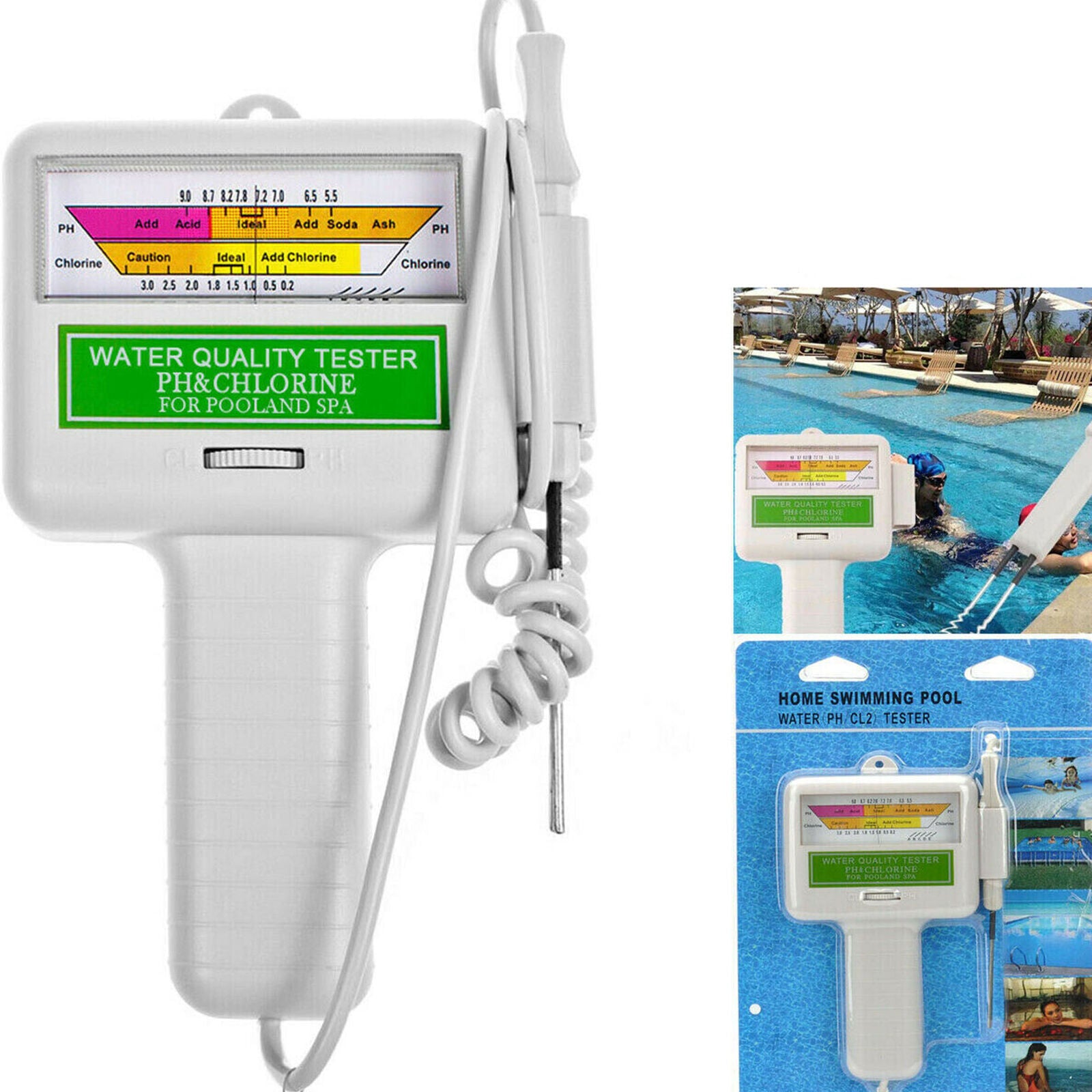 Digital Swimming Pool Water Quality Tester Chlorine Meter Analysis Test Kit