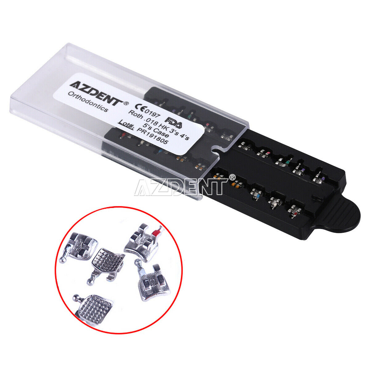 20X Dental Orthodontic Monoblock Bracket Braces Mini Roth 018 Hooks 3 4 5 AZDENT