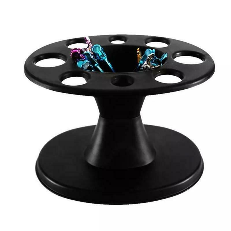 Round Hair Styling Tools Stand Salon Brushes Organizer Scissors Roll Comb Holder