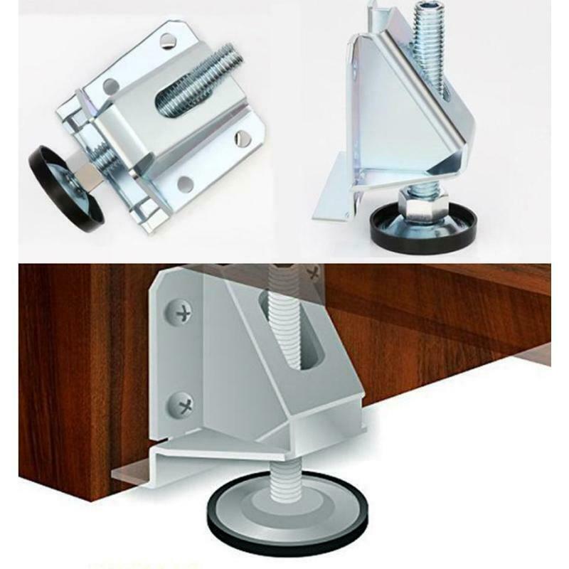 4xStainless Steel Wardrobe Leveling Feet for Uneven Ground, Unbalanced Furniture