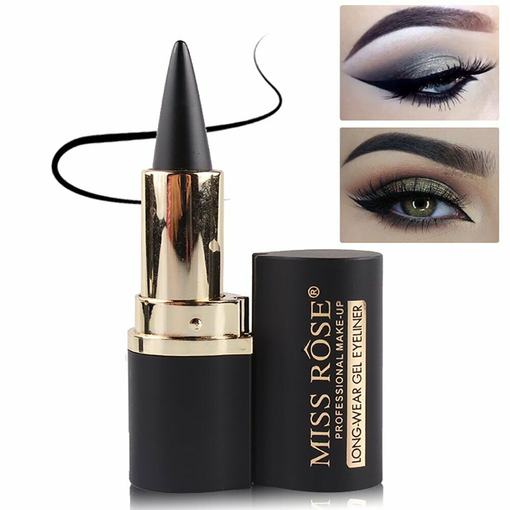 1x MISS ROSE-Black Eyeliner Gel Eye Liner Pen Pencil Beauty Makeup Waterproof ~