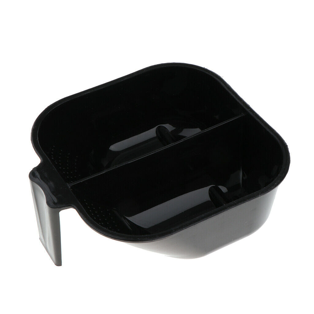 2 Grids Plastic Salon Hair Dye Bleach Mixing Bowl Coloring Tint Tool Black