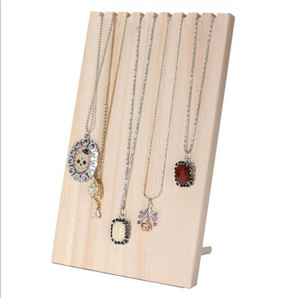 Solid Wooden Jewelry Display Show Stand Necklace Jewelry Organizer Rack