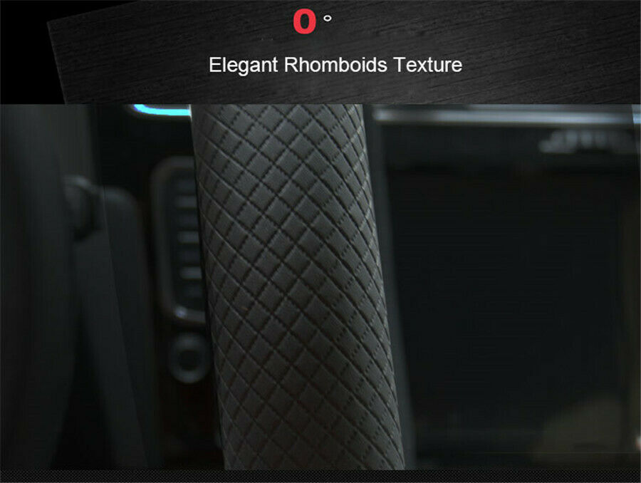 15''/38cm Car Steering Wheel Cover PU-Leather Breathable Anti-slip Black& red