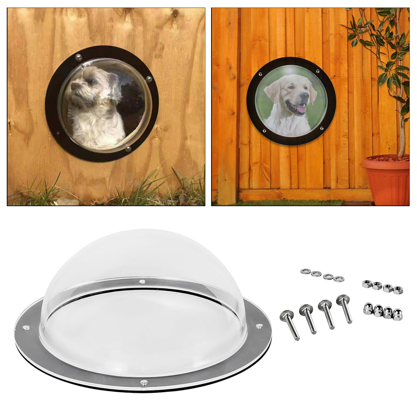 Yard Pet Dog Fence Window Cat Peek Bubble Acrylic Clear Dome Window House
