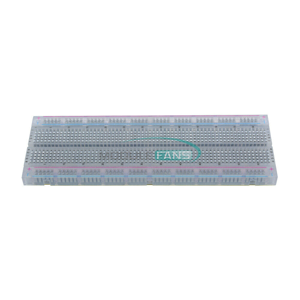 830-Tie Point MB102 Transparent Material Breadboard Solderless PCB For Arduino
