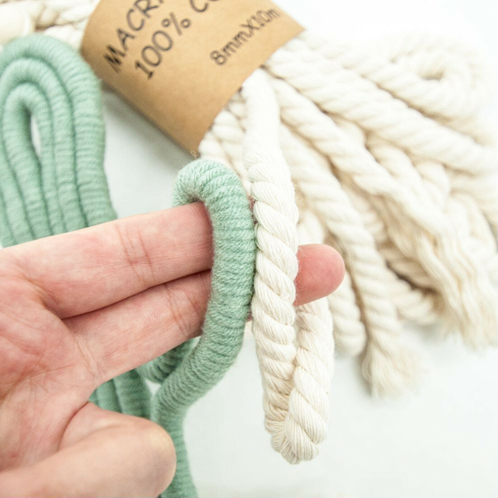 8mmx11Yards Macrame Rope 3 Strands Handmade Crafts DIY Home Decor Projects