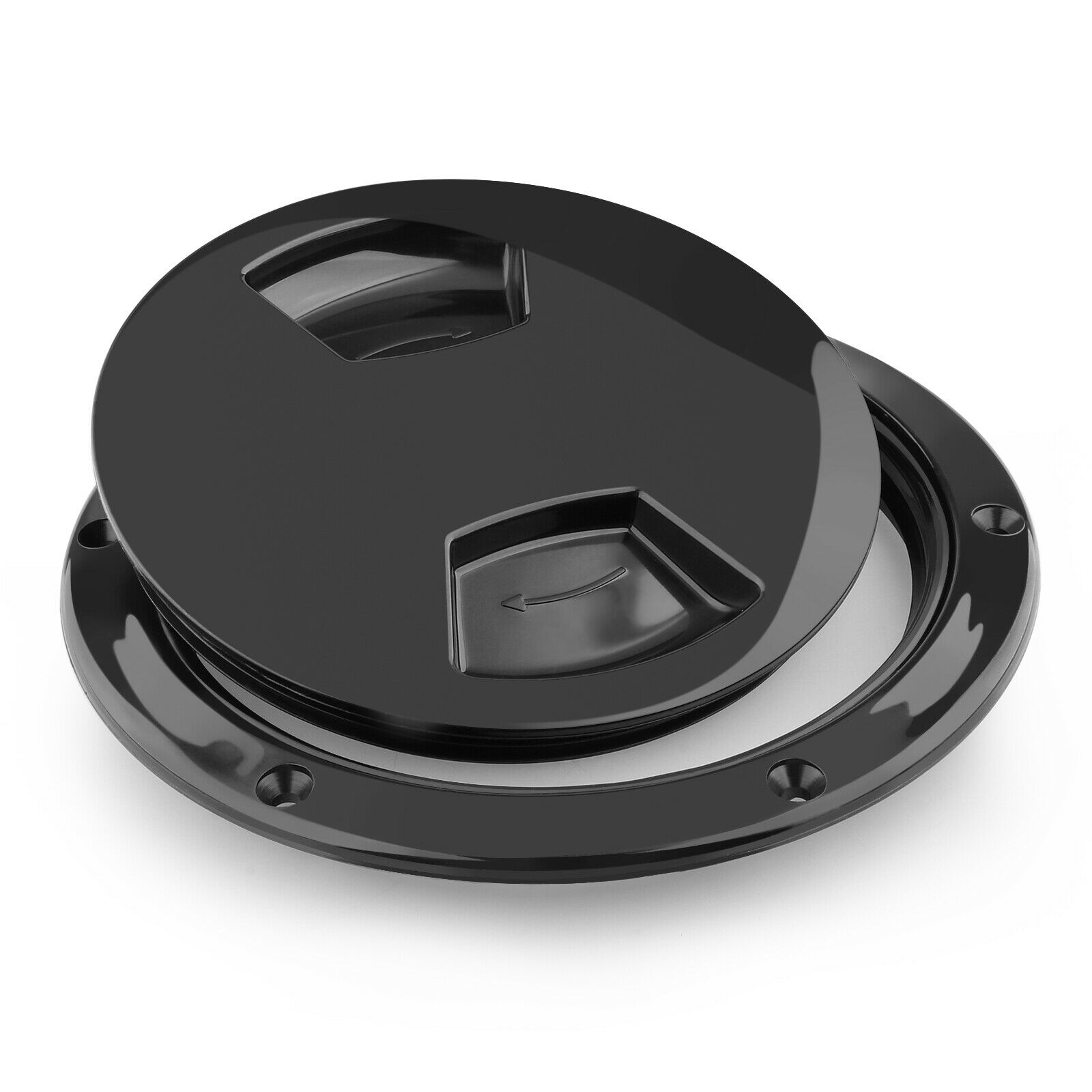 New Marine Boat Black 5-inch Access Hatch Cover Twist Screw Out Deck Plate