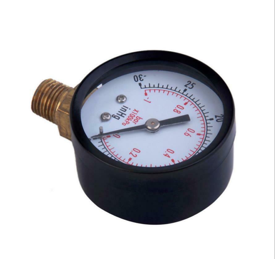 2 inch Dry Utility Vacuum Pressure Gauge Blk.1/4 NPT Lower