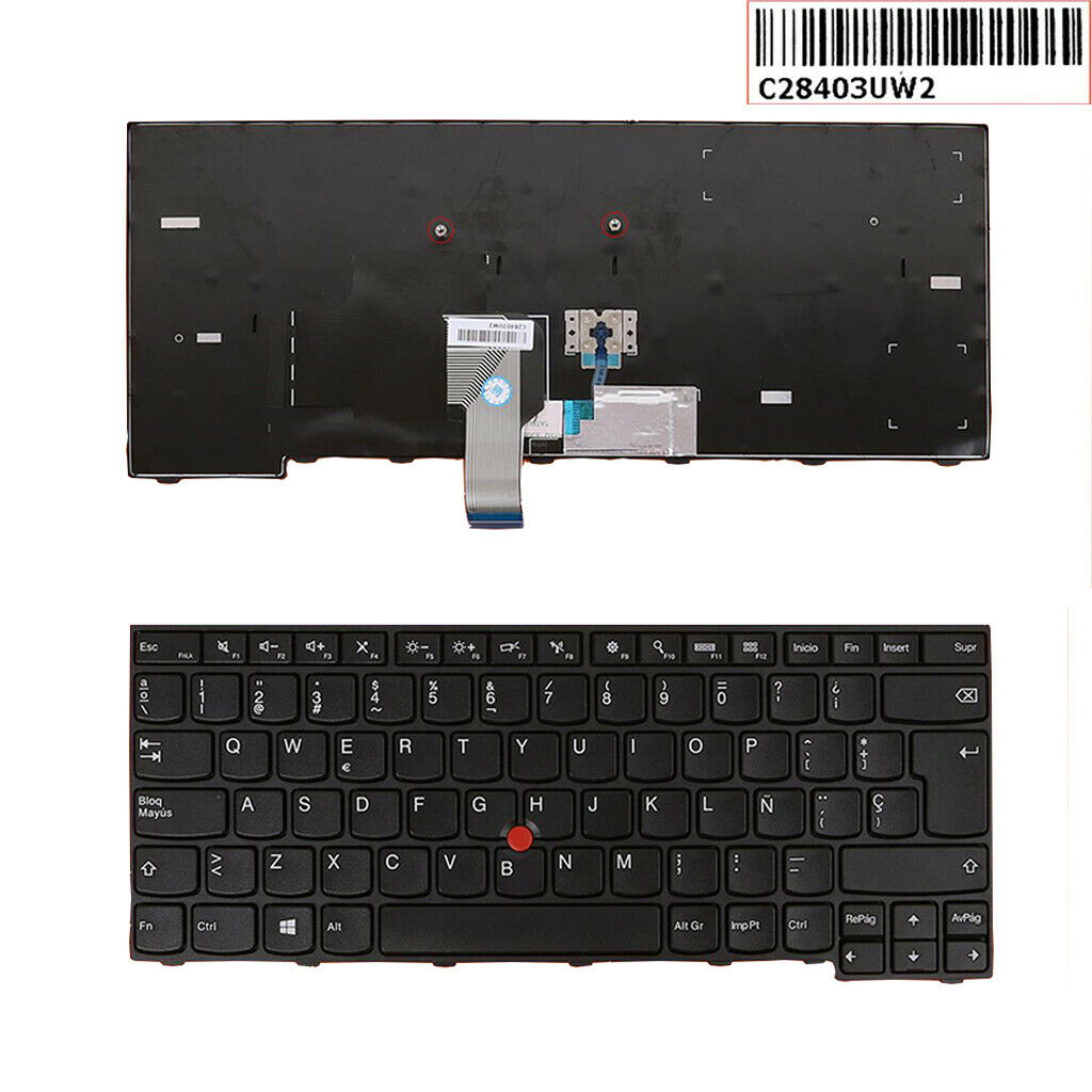 Keyboard for Lenovo Thinkpad E470 E475 Black Spanish