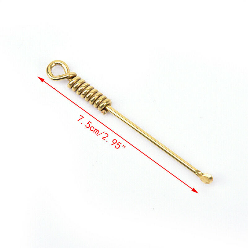 Handmade Wire SculptureBrass Earpick Earwax Cleaner Ear Spoon Keychain Pe.l8