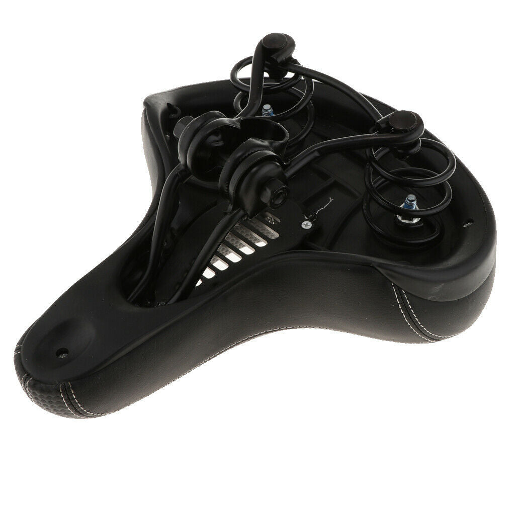 Extra Wide Comfy Cushioned Bike Seat Soft Padded Bicycle Gel Saddle Black
