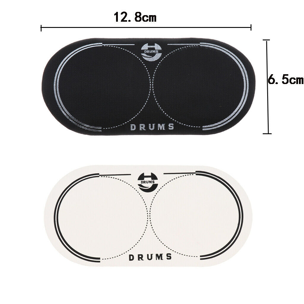 2x Double Bass Drum Patch for Drumheads Percussion Accessories Black+White