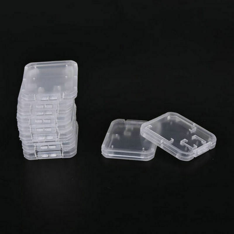10pcs Transparent Standard SD SDHC Memory Card Case Holder Box Storage Useful