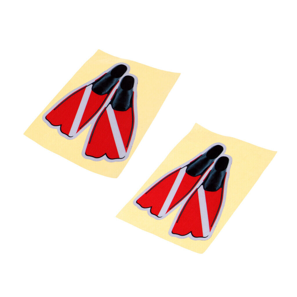 4 Pieces Self-adhesive Reflective Diving Diver Diving