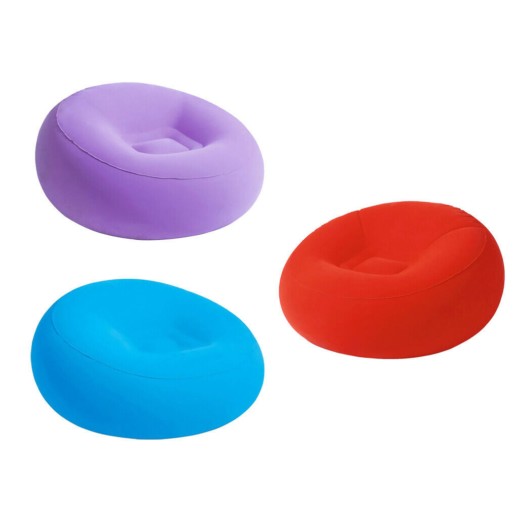 Inflating Beach Camping Lounger Sofa Back Pillow Cushion Chair Air Bed Couch
