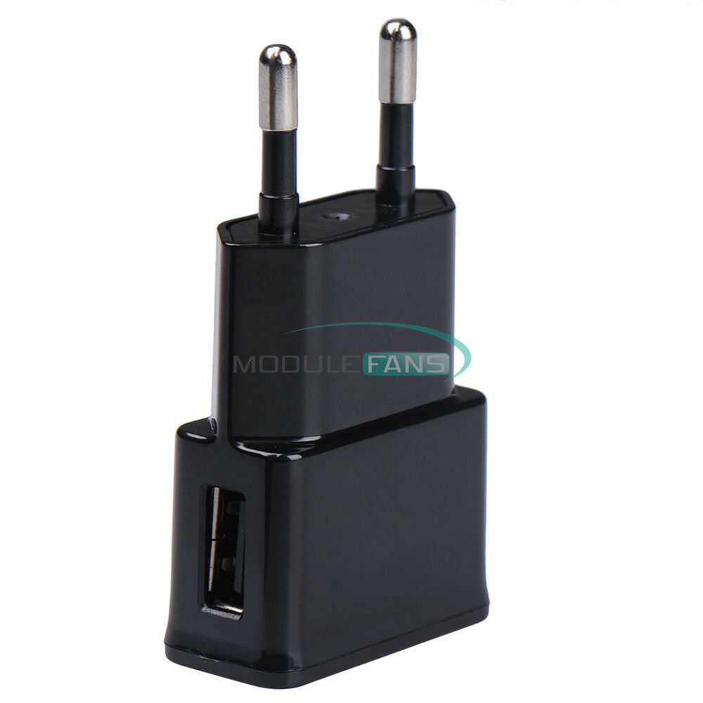 USB EU Plug 5V 2A Wall Charger 1 Port Charging Travel Adjust Power Adapter