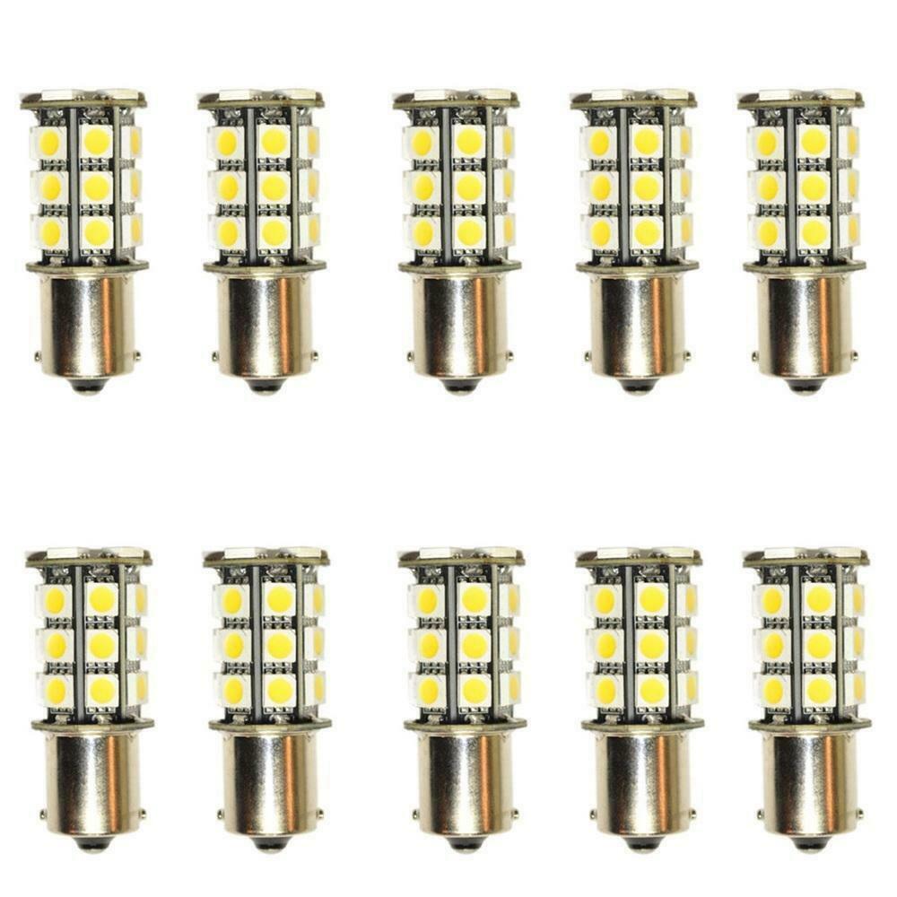 10pcs Warm White 1156 BA15s 27smd 5050 Led Car Emergency Lamp Rv Camping Light