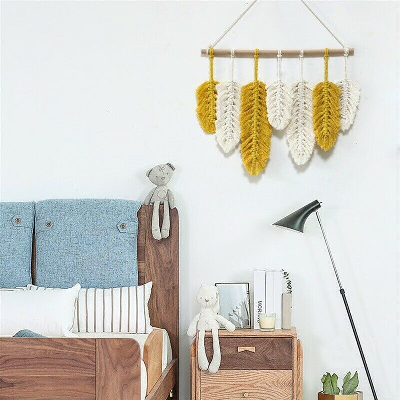 Handwoven Wall Hangings Tapestry Leaf Ornament Home Wedding Party Adorn Bohemian