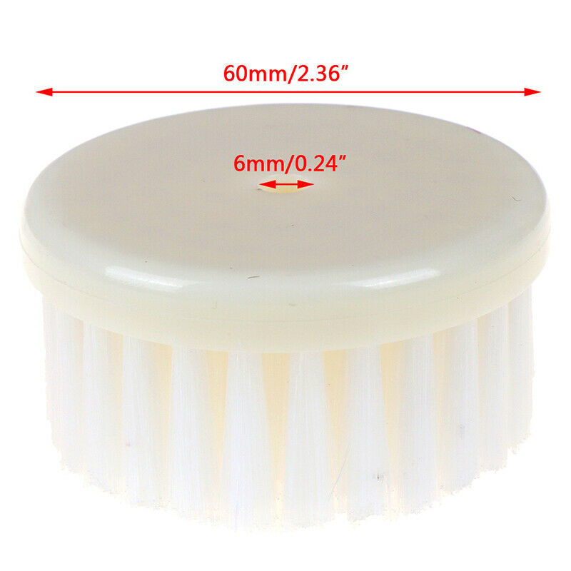 60mm White Soft Drill Powered Brush Head For Cleaning Car Carpet Bath Fab.l8