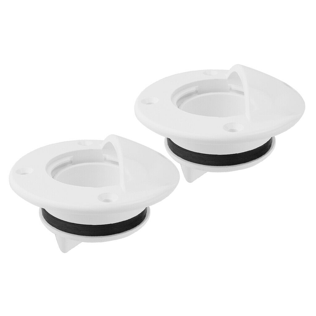 Pair Nylon Cockpit Deck Drain Scupper Valve with Gasket Seal for Boat Dia.50mm