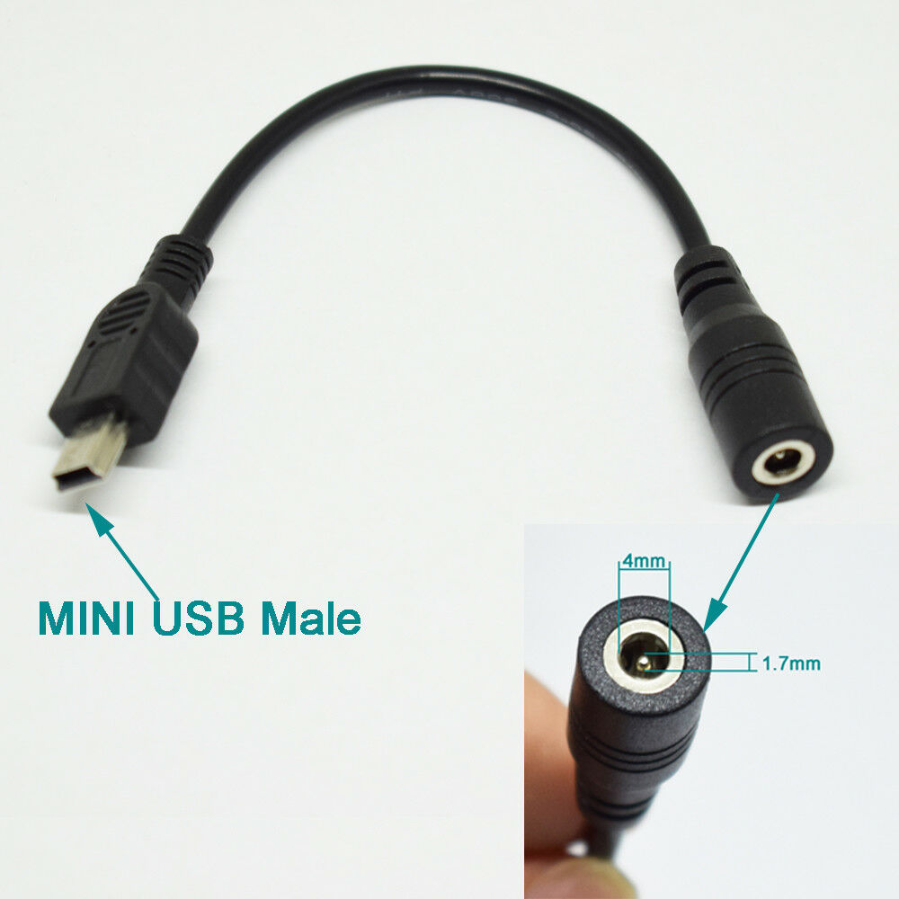 10pcs 0.16m DC Power Supply Female 4.0x1.7mm To Mini USB 5Pin Male Adapter Cable