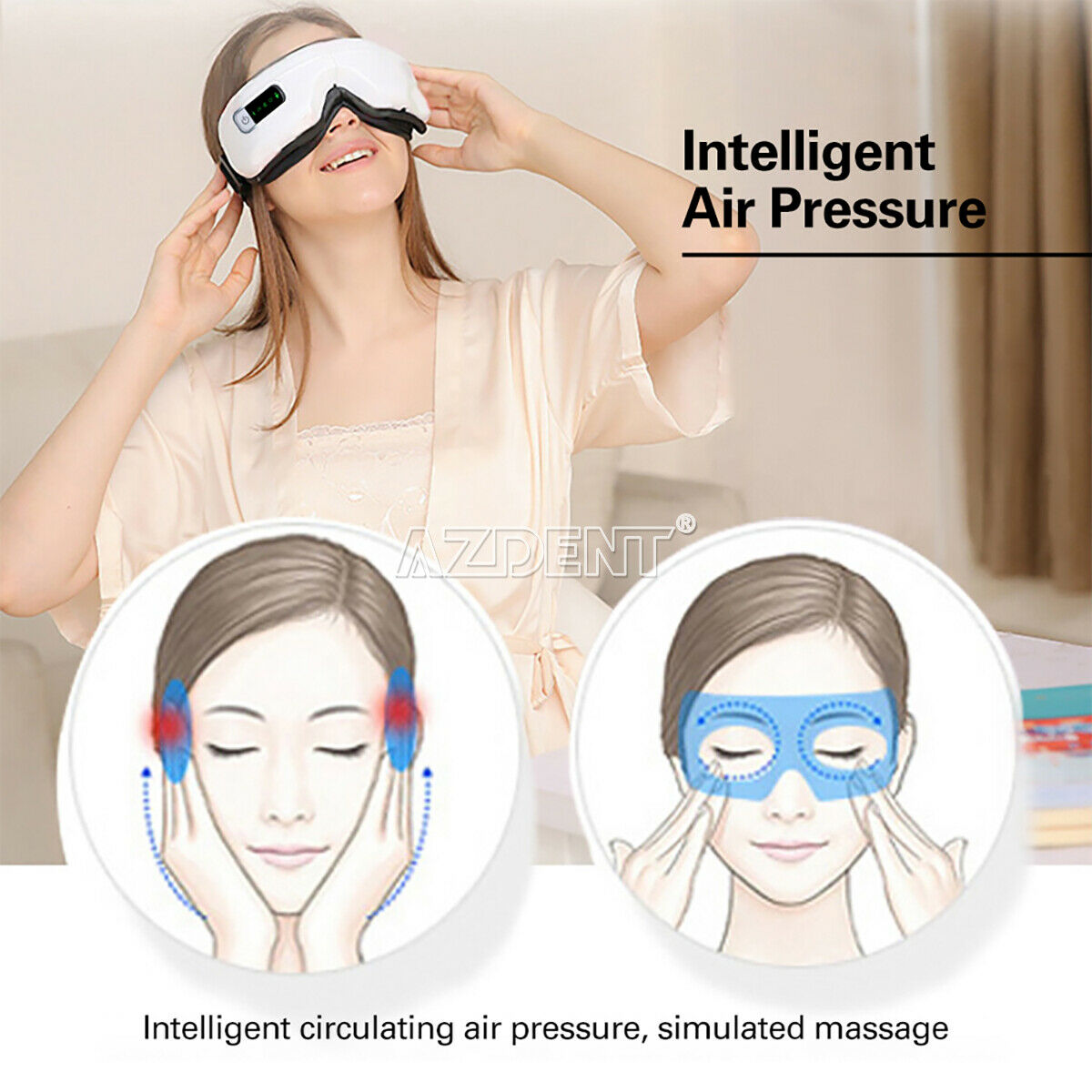 Eye Health Care Wireless Bluetooth Eye Massager 5 Modes Intelligent Air Pressure