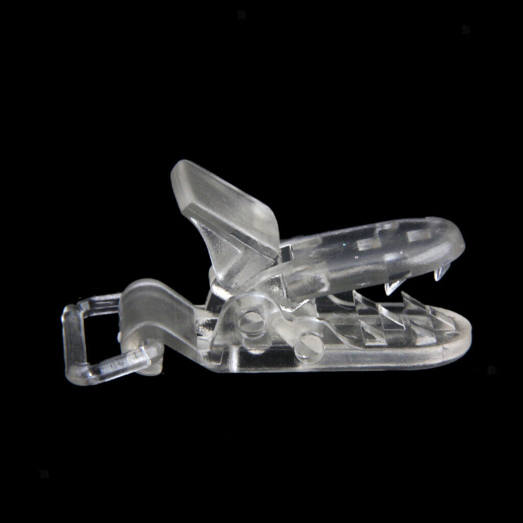 Plastic Pacifier Holder Badge Craft Dummy Clips 39x16mm 10pcs Clear