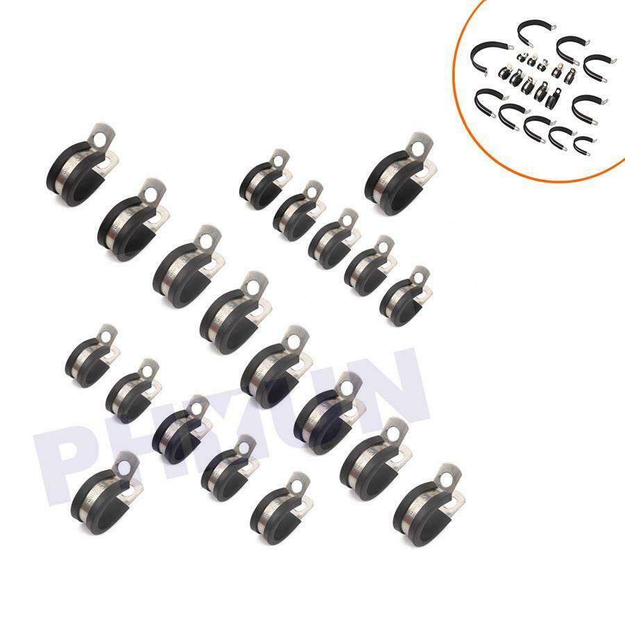 20PC 1.75" Cable Clamp Rubber Cushioned Insulated Clamp Metal Clamp Tube Holder