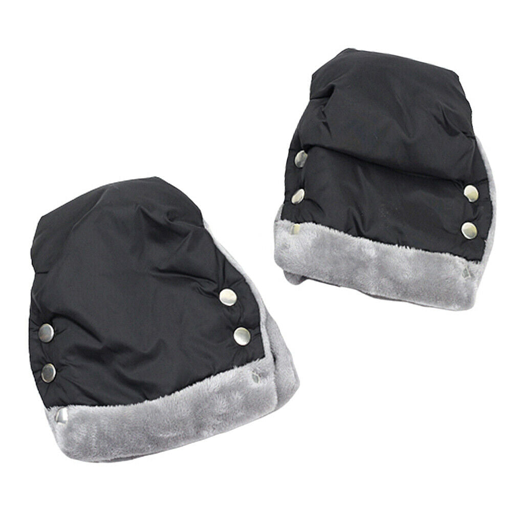 2 Baby Pushchair Gloves Warm Comfort Anti-Freeze Hand Gloves For Women Black