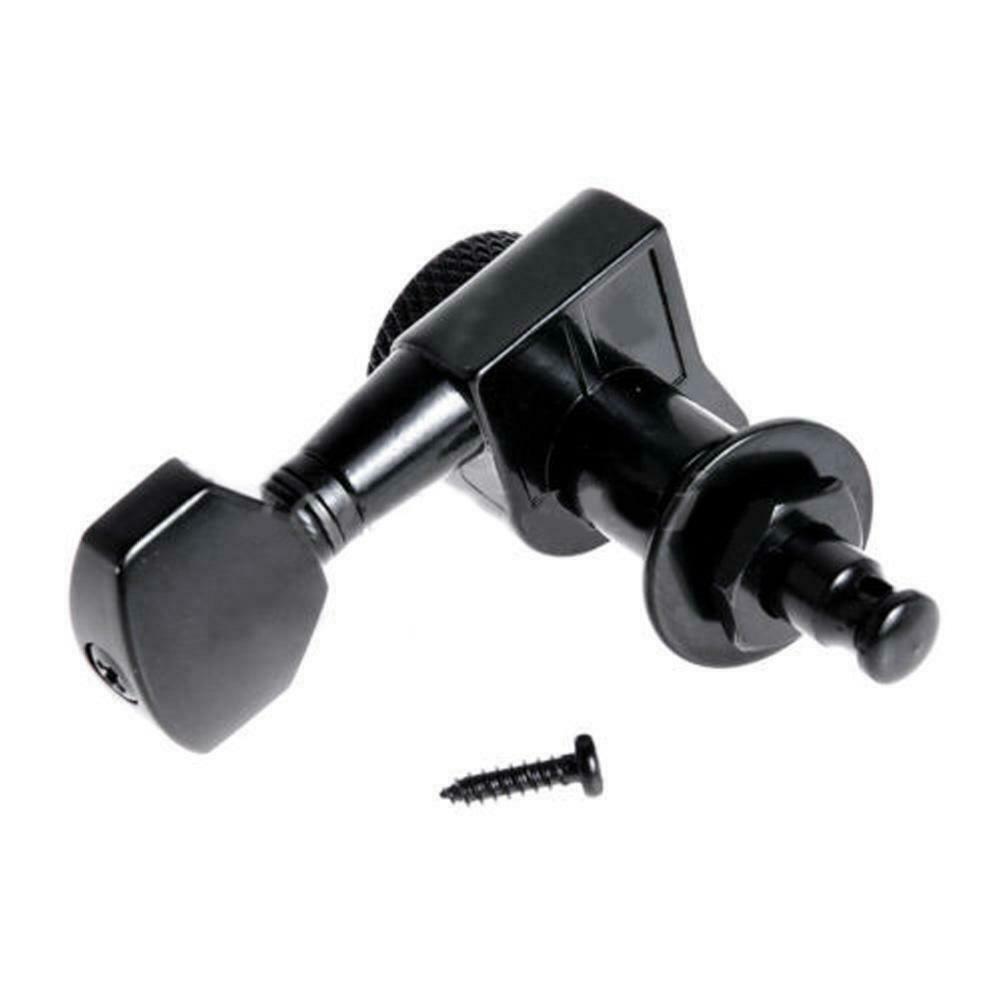Guitar String Peg Locking Tuners Tuning Pegs Machine Heads Black 6R Inline Kits