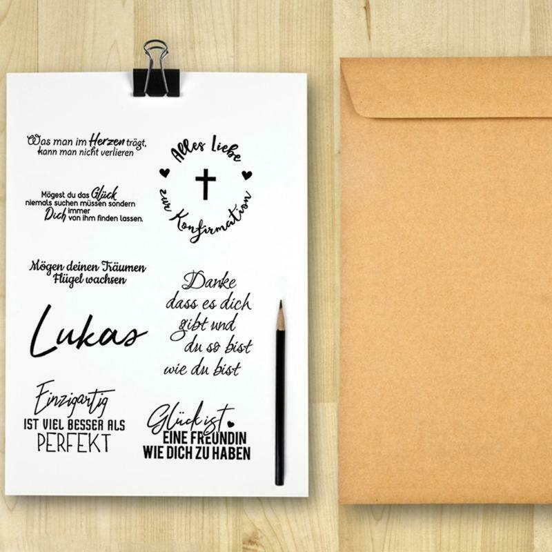 Blessing Lettering German Wishes Clear Stamps for Card Making Decoration and DIY
