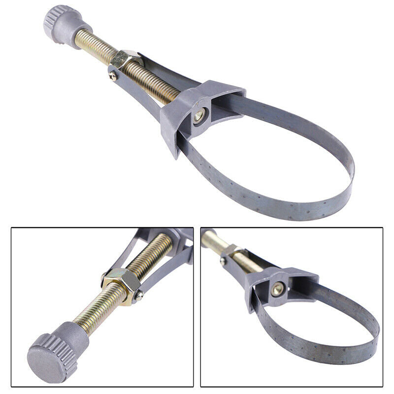 1Pc Aluminium Car Oil Filter Removal Metal Tool Strap Wrench Diameter Adjusta DD