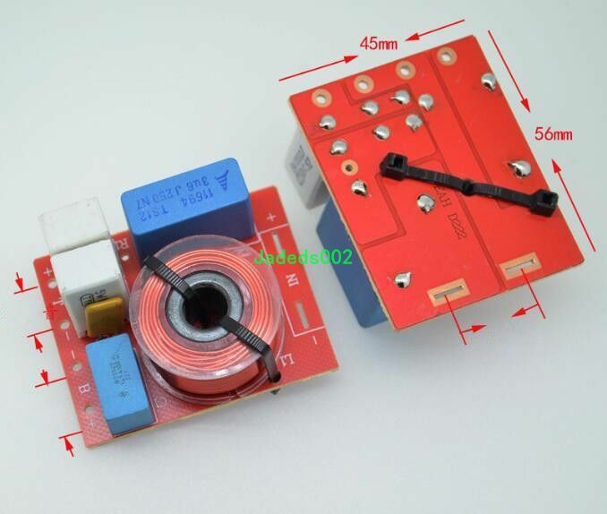 1pcs D222 speaker crossover 2-Way Home audio divider With Wire box Improve sound