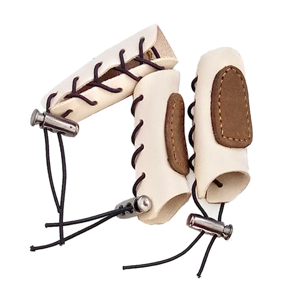 3 Finger Guard Cowhide Split Fingertabs Protector For Archery Bow Hunting