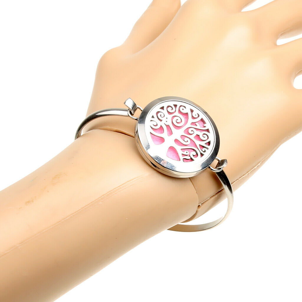 Stainless Steel Aromatherapy Oil Perfume Bangle Diffuser Locket Bracelet