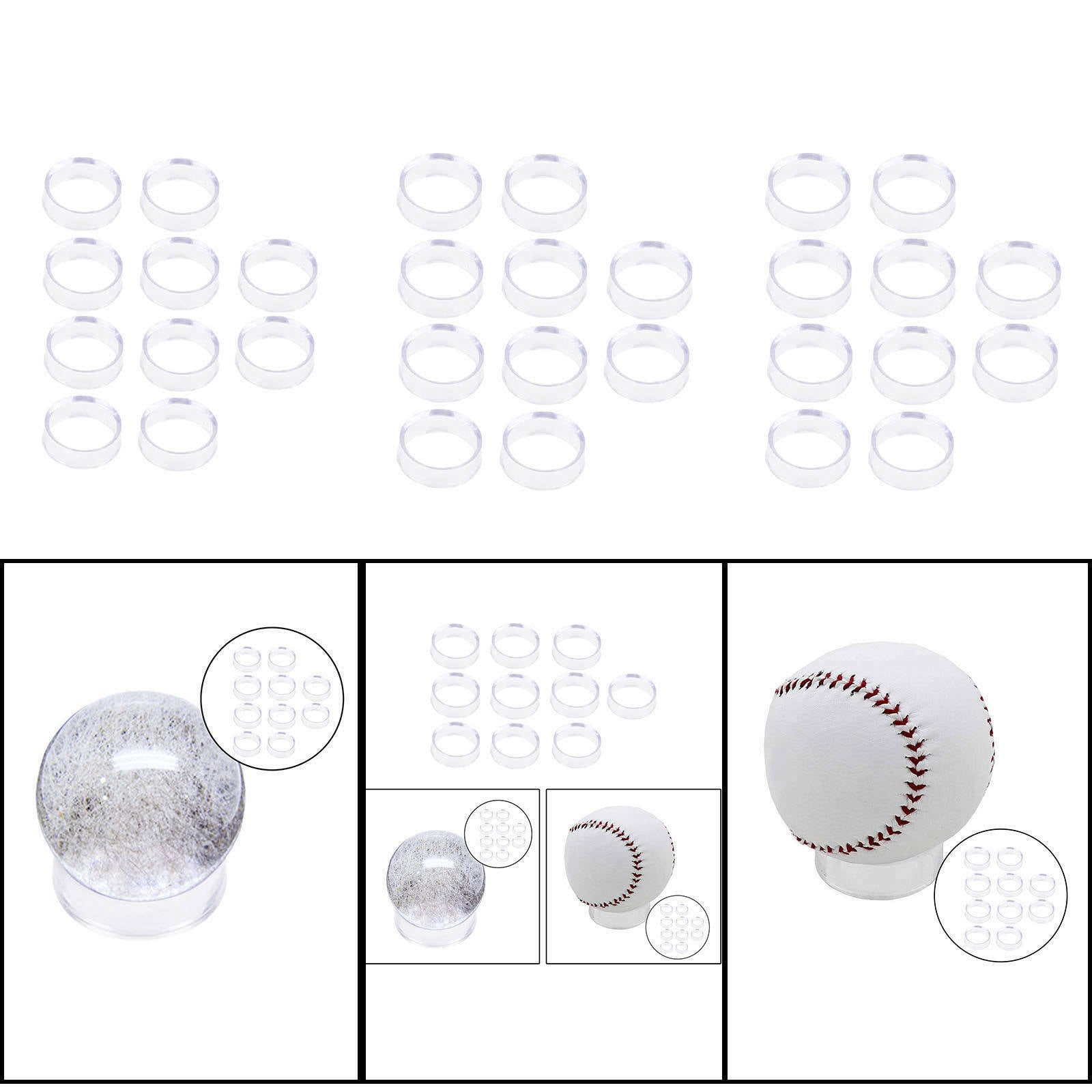 30Pcs Transparent Display Stand Crystal Ball Quartz Glass Stone Base Decor