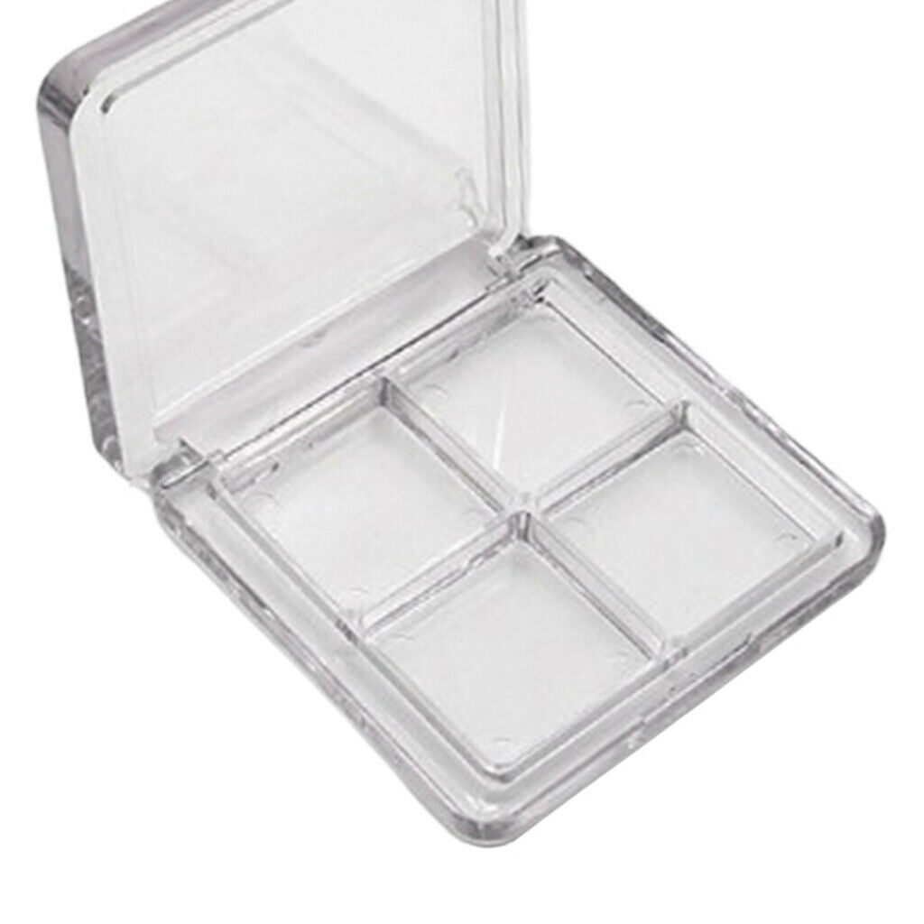 4 Slots Plastic Portable Makeup DIY Eyeshadow Palette Case Powder Tray Box