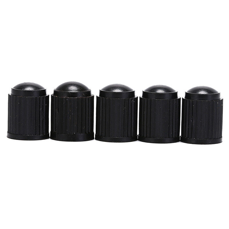 5pcs black plastic dust valve caps bike car wheel tyre air valve stem caps BDAU