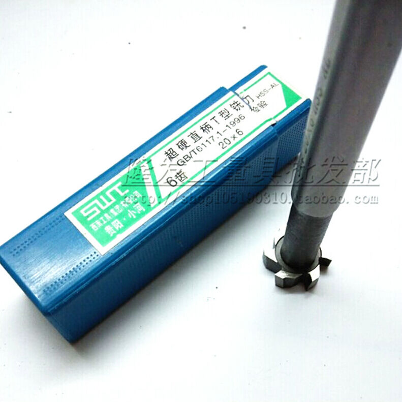 Straight Shank Hardness 20mm Cutting Dia 6 Flutes T Style Slot Milling Cutter
