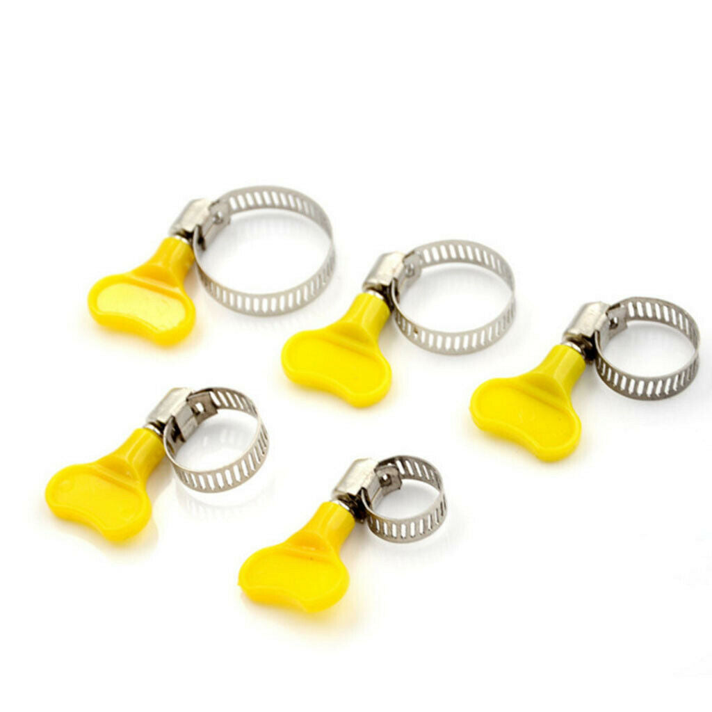 2X 10pcs Adjustable Stainless Steel Hose Clamp Handle fit 8-32mm for Water Tube