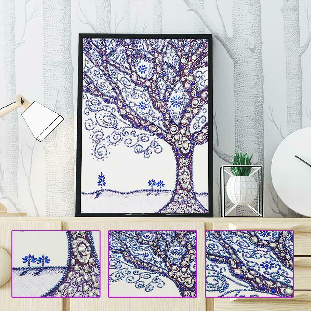 5D DIY Special Shaped Diamond Painting Tree Cross Stitch Mosaic Kits Decor @