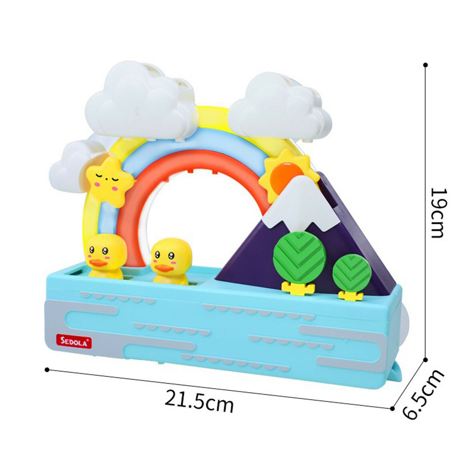 Kids Shining Rainbow Float Duck Toys with Tracks Water Spin Waterfall Games