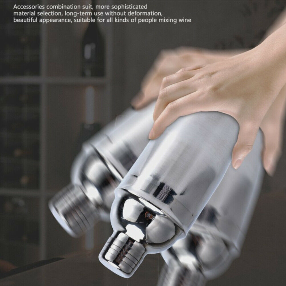 Bartender Kit With Stand Stainless Steel Cocktail Shaker With 10 Pieces Bar Tool