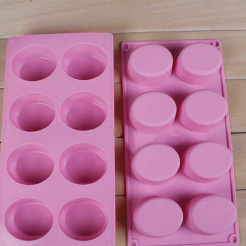 Homemade Silicone Oval Shape Tray Chocolate Mould Making Soap Mold 1DIY 8-Cavity