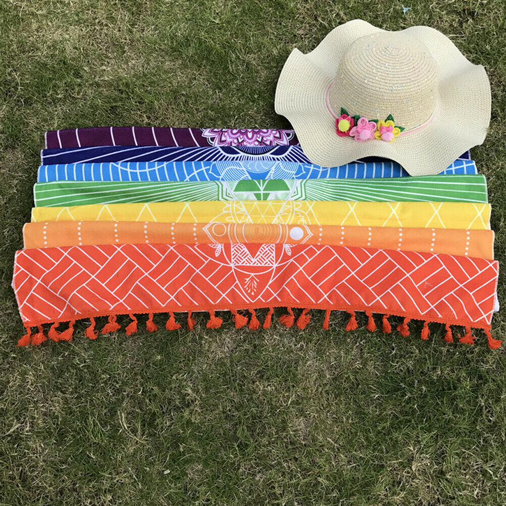 Colorful Polyester Yoga Mat Rainbow Beach Towel Multicolored Turkish Bath Towel