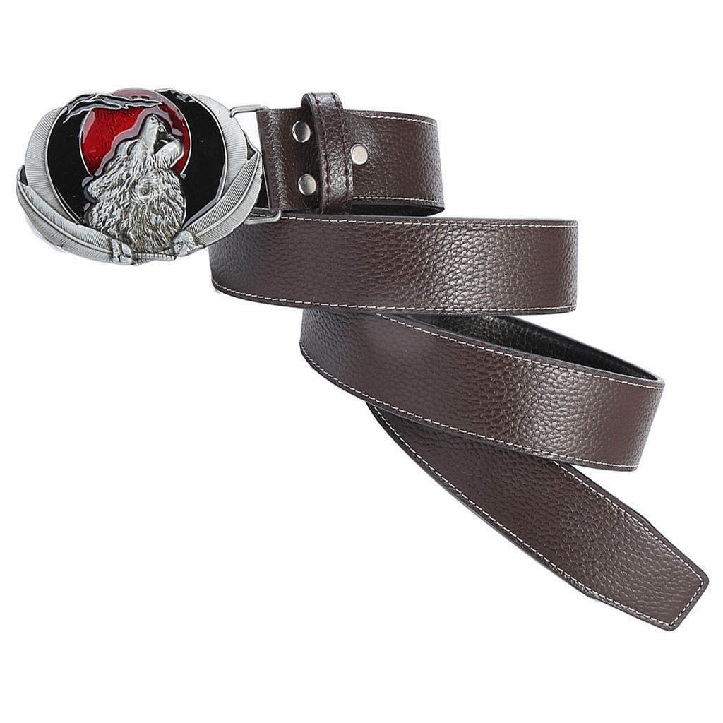 Western Cowboy Belt Waistband with Buckle Skinny PU Wait Belts Men for Pants