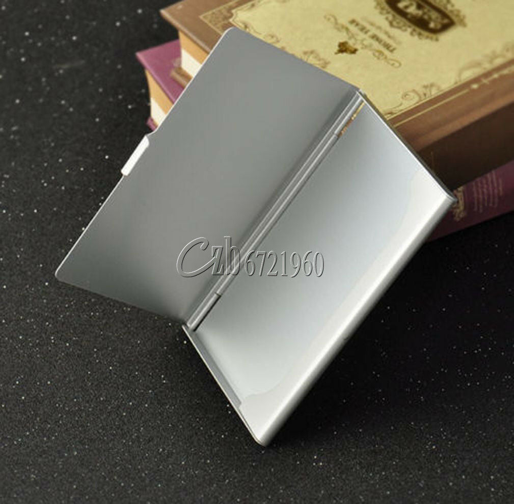 Stainless Steel Pocket Business Name Credit ID Card Holder Box Metal Box Case