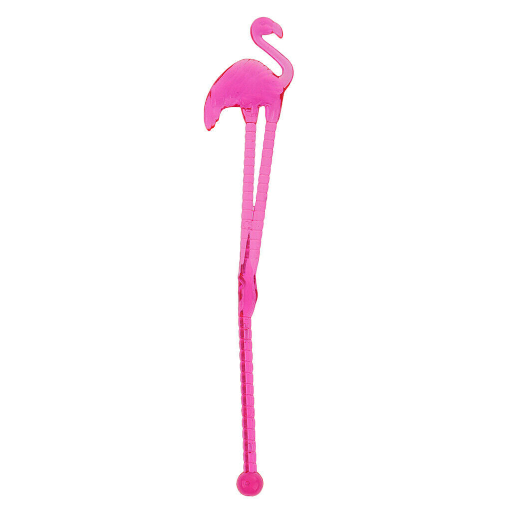 10x Hawaiian Flamingo Cocktail Stirrers Summer Party Swizzle Sticks Picks